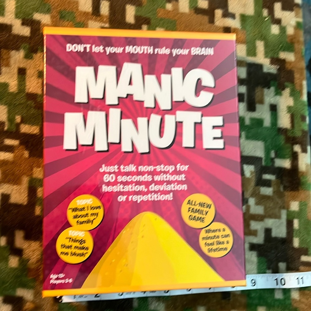 Manic Minute Game. Brand new, never opened.